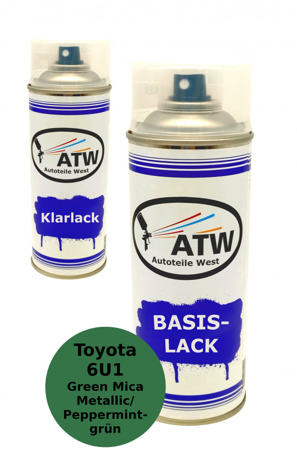 Autolack für Toyota 6U1 Green Mica Metallic / Peppermintgrün+400ml Klarlack Set